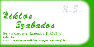 miklos szabados business card